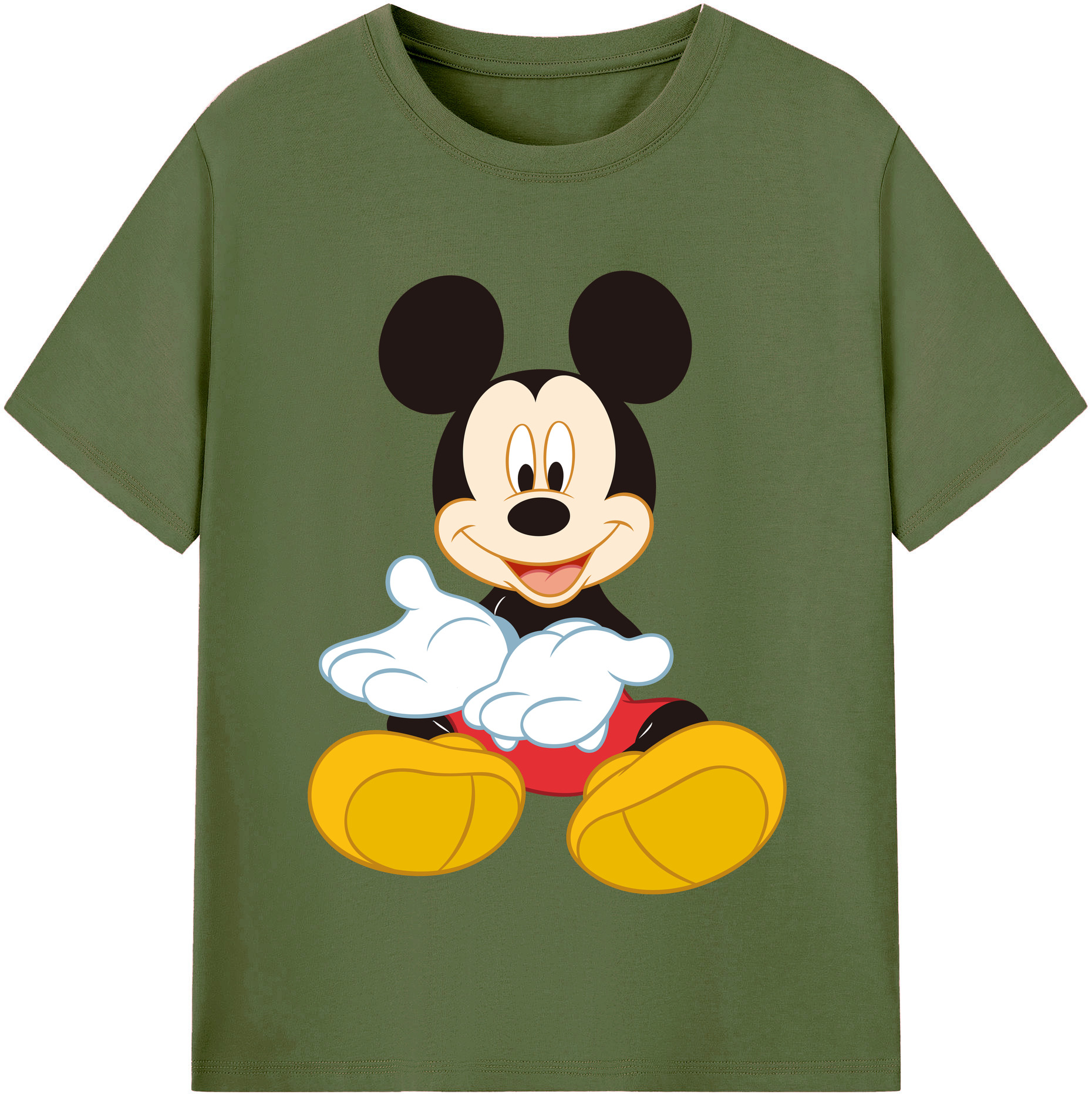 （画像用） ミッキーマウス Mickey Mouse 綿100％半袖Tシャツ（フロントプリント）